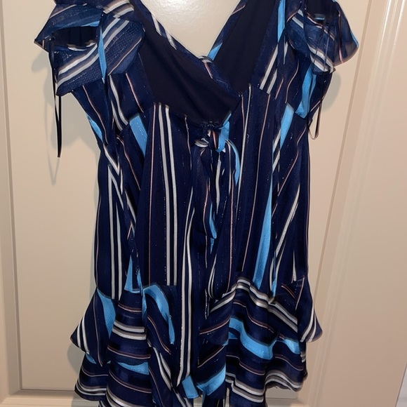 NWOT Striped Ruffle Mini Dress - Picture 4 of 7